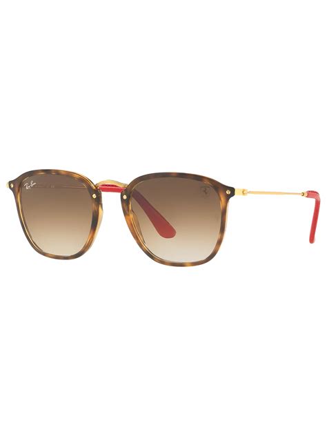 ray-ban rb2448nm scuderia ferrari square sunglasses tortoise brown gradient|Ray.